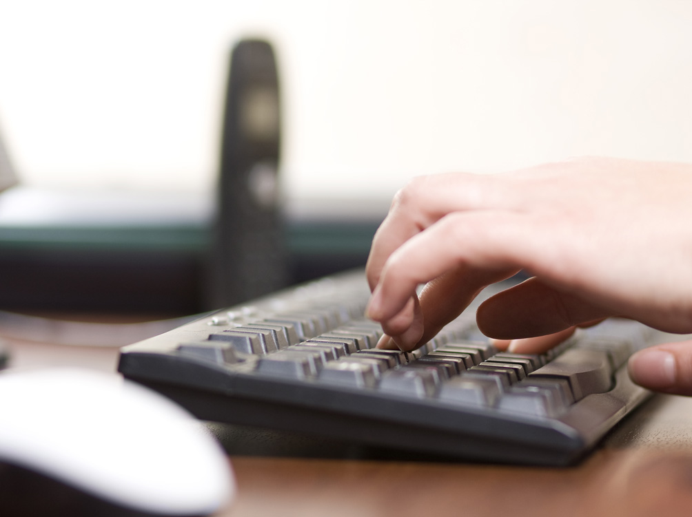 Typing on a computer keyboard